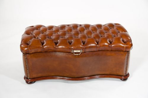 fig 6. Excellent 19th Century Shaped Leather Ottoman