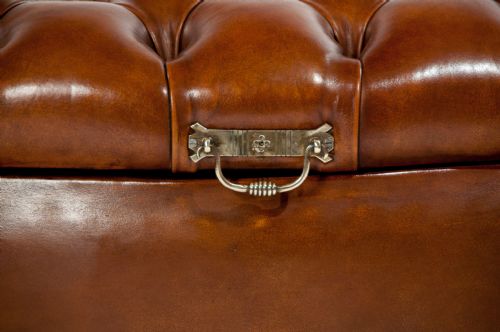 fig 7. Excellent 19th Century Shaped Leather Ottoman