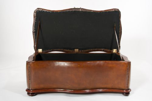 fig 8. Excellent 19th Century Shaped Leather Ottoman