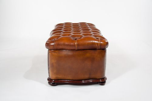 fig 9. Excellent 19th Century Shaped Leather Ottoman