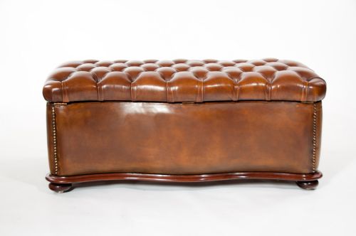fig 10. Excellent 19th Century Shaped Leather Ottoman