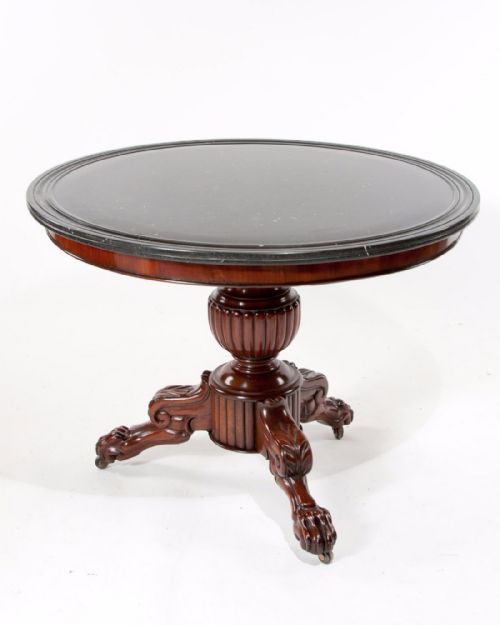 Quality Antique Mahogany Marble Top Gueridon