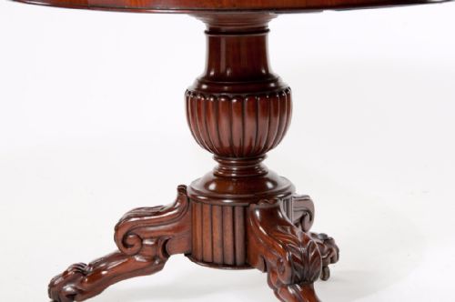 fig 1. Quality Antique Mahogany Marble Top Gueridon