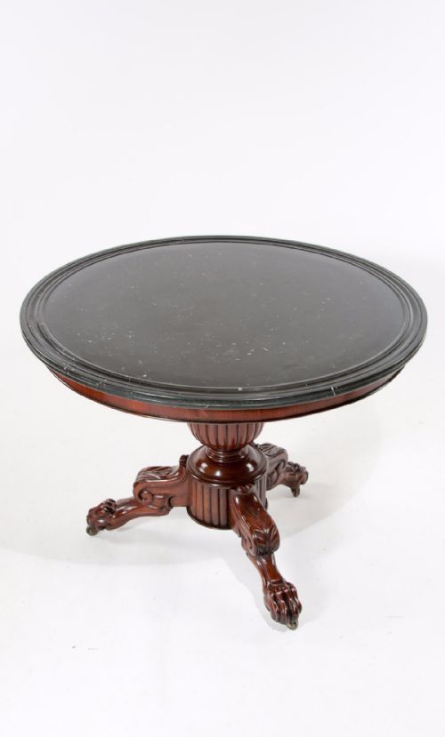 fig 4. Quality Antique Mahogany Marble Top Gueridon