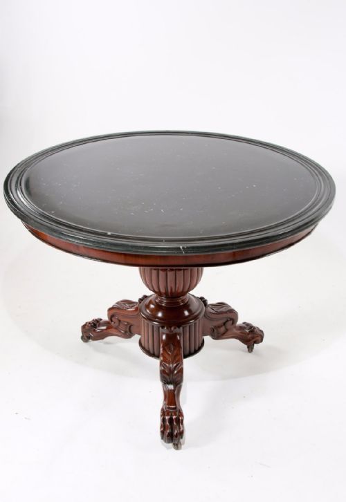 fig 9. Quality Antique Mahogany Marble Top Gueridon