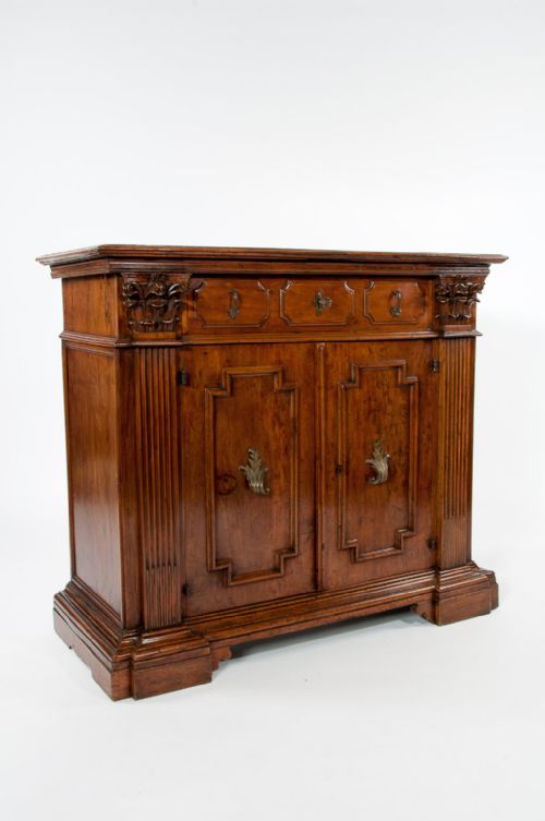 fig 1. Rare 17TH Century Italian Walnut Side Cabinet