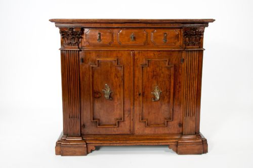 fig 7. Rare 17TH Century Italian Walnut Side Cabinet
