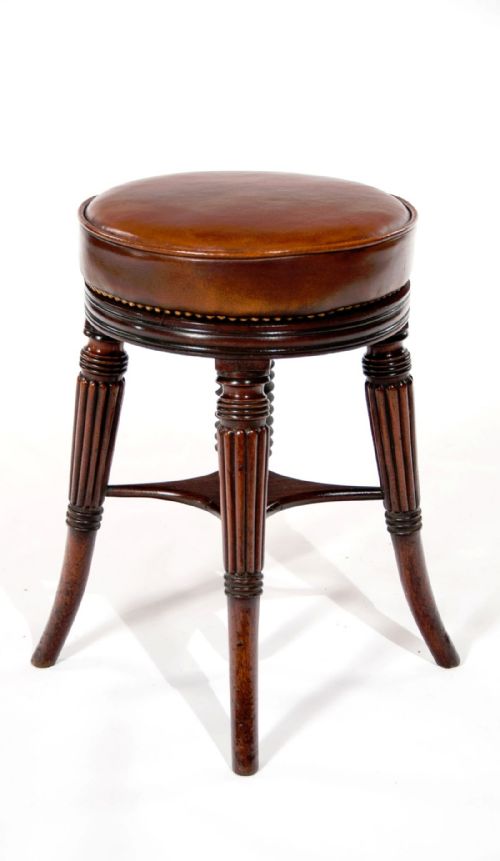 A Fine Regency Mahogany Adjustable Piano Stool