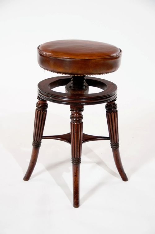 fig 1. A Fine Regency Mahogany Adjustable Piano Stool