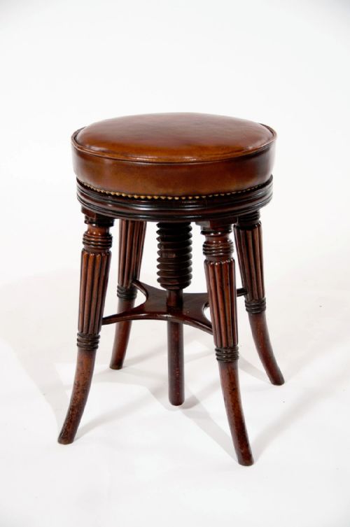 fig 7. A Fine Regency Mahogany Adjustable Piano Stool