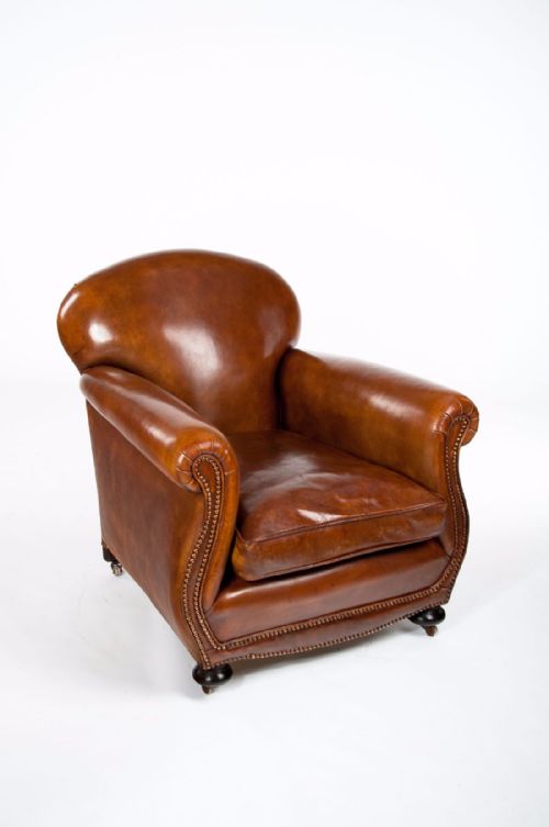 fig 2. Quality Victorian Shaped Leather Club Armchair