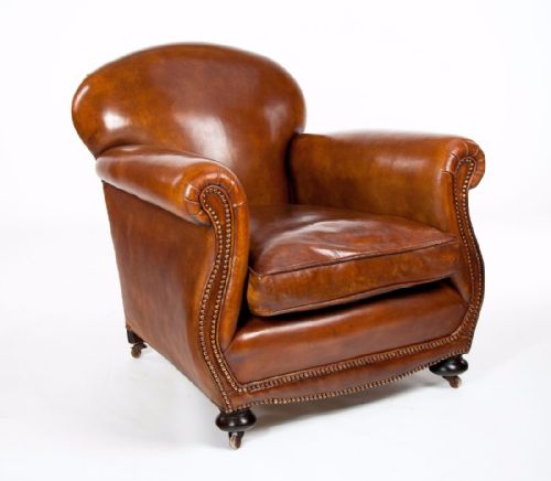fig 3. Quality Victorian Shaped Leather Club Armchair