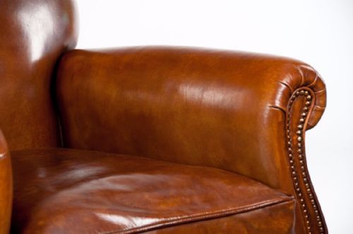 fig 4. Quality Victorian Shaped Leather Club Armchair