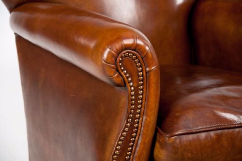 fig 7. Quality Victorian Shaped Leather Club Armchair
