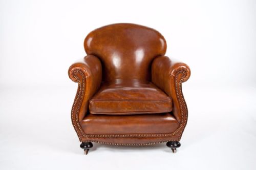 fig 8. Quality Victorian Shaped Leather Club Armchair