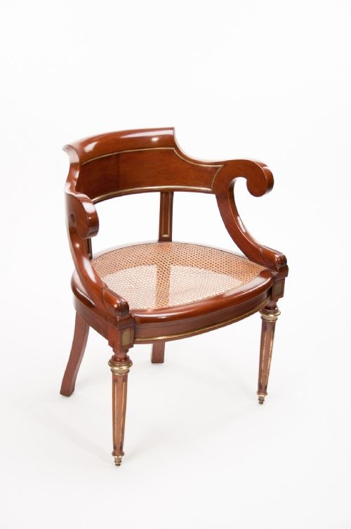 fig 2. Antique French Mahogany and Brass Desk Chair