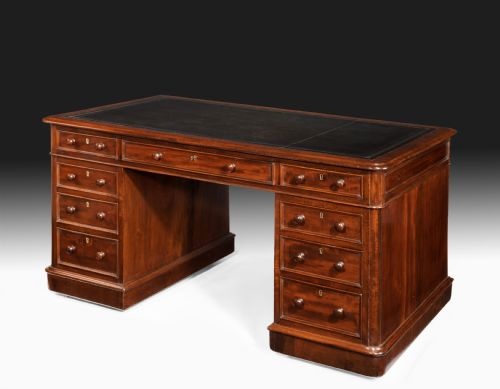 fig 5. Quality Victorian Pedestal Desk by W Priest London