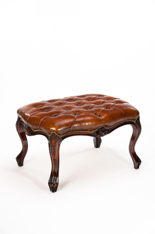 fig 1. A Large Early Victorian Rosewood Leather Stool