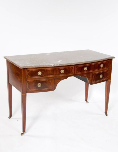 A Heal's Antique Marble Topped Dressing Table / Lowboy