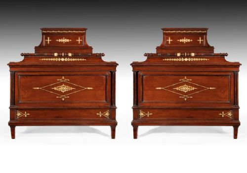 Striking Pair of Antique French Ormolu Beds