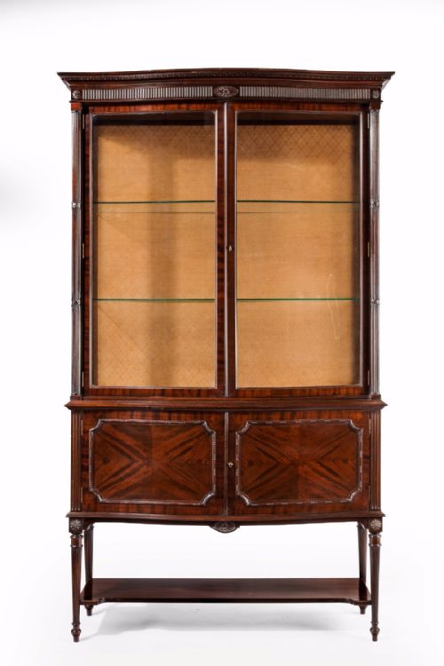 fig 2. A Fine Quality Edwardian Serpentine Shaped Display Cabinet