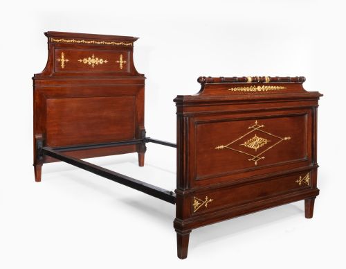 fig 1. Striking Pair of Antique French Ormolu Beds