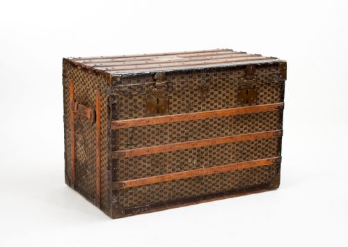 fig 1. Antique French Steamer Trunk Paris F.A.M.