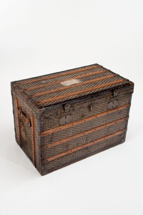 fig 4. Antique French Steamer Trunk Paris F.A.M.