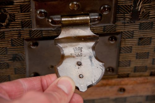 fig 5. Antique French Steamer Trunk Paris F.A.M.