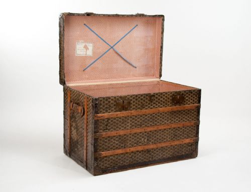 fig 7. Antique French Steamer Trunk Paris F.A.M.