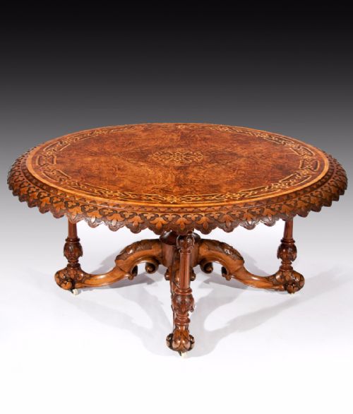 A Magnificent & Large Victorian Burr Walnut Centre Table