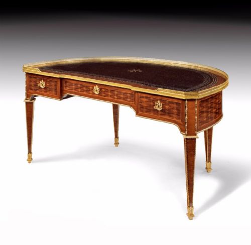A Stunning Rare 19th Century Demi Lune - Crescent Shaped Desk