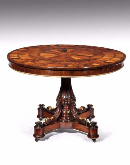 fig 1. Exquisite Late Regency Specimen Top Centre Table
