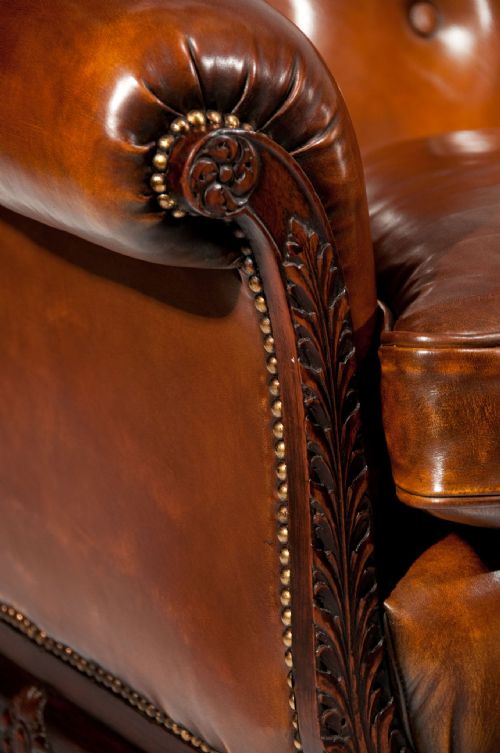 fig 2. Superb Pair of 19th Century Mahogany Leather Armchairs