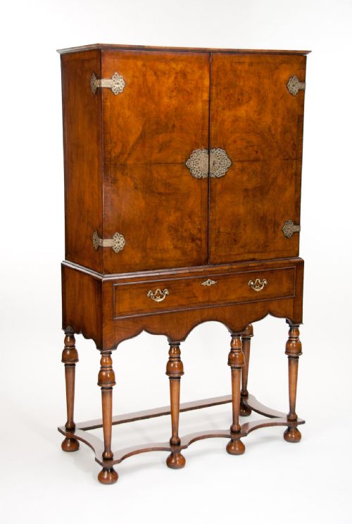 fig 1. A Good Quality Antique Walnut Cocktail Cabinet