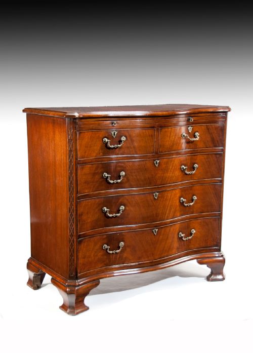 fig 2. A Handsome Antique Mahogany Serpentine Chest of Drawers