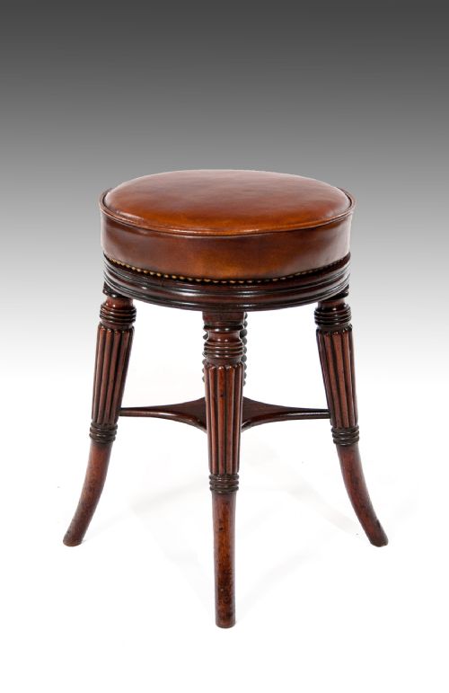 A Fine Regency Mahogany Adjustable Piano Stool