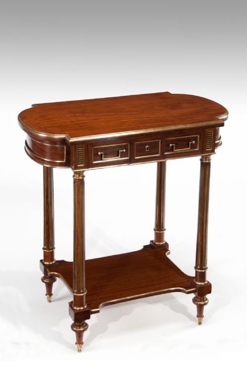 A Fine French Mahogany and Brass Louis Xvi Style Occasional – Dressing Table (Table a Ouvrage)
