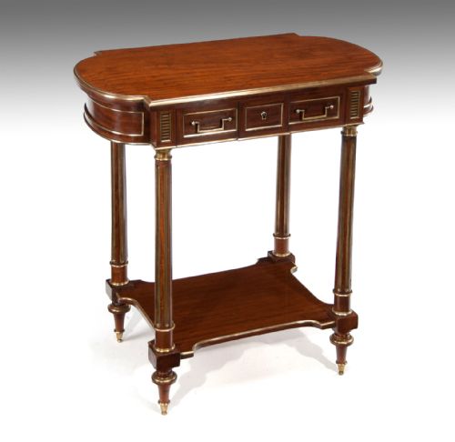fig 1. A Fine French Mahogany and Brass Louis XVI style Occasional – Dressing Table (Table A Ouvrage)