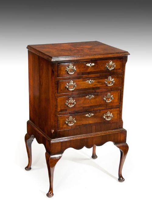 Good Antique Walnut Chest of Drawers on Stand