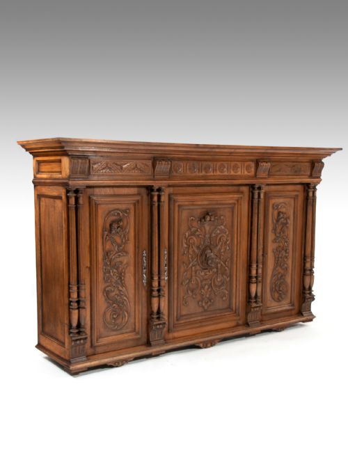 19th Century Carved Hanging Walnut Cabinet