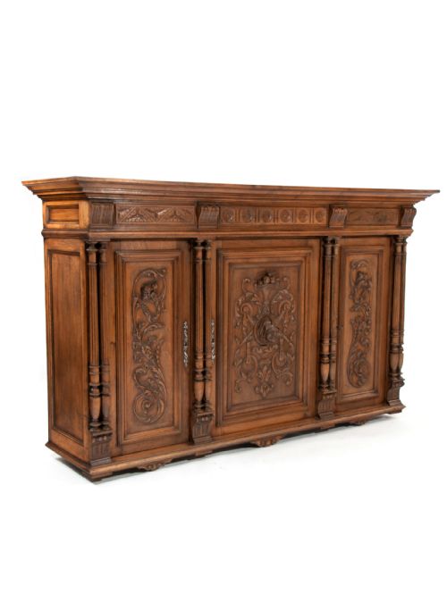 fig 1. 19th Century Carved Hanging Walnut Cabinet