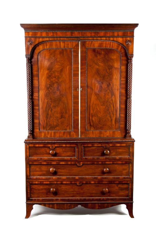 Superb William IV Mahogany Linen Press