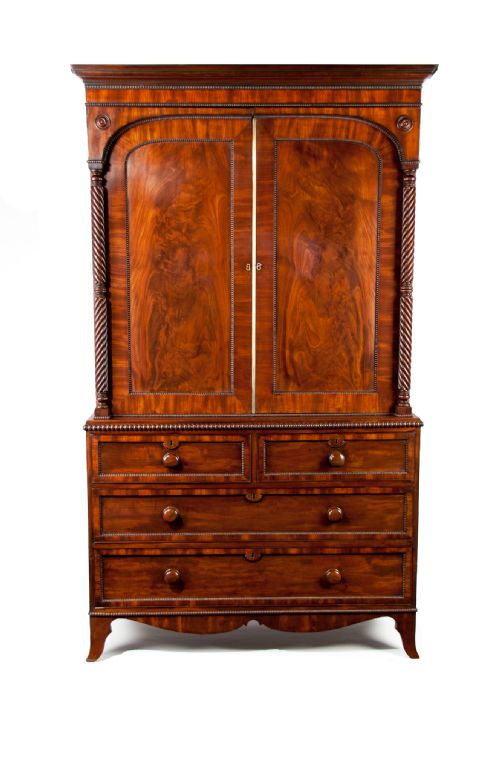 fig 2. Superb William IV Mahogany Linen Press