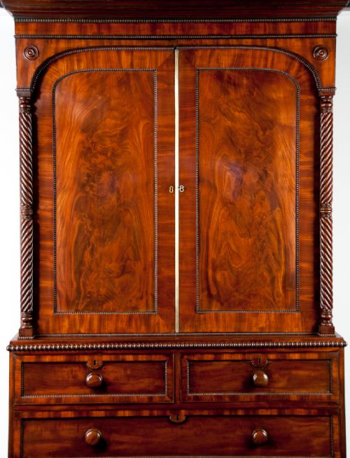 fig 3. Superb William IV Mahogany Linen Press