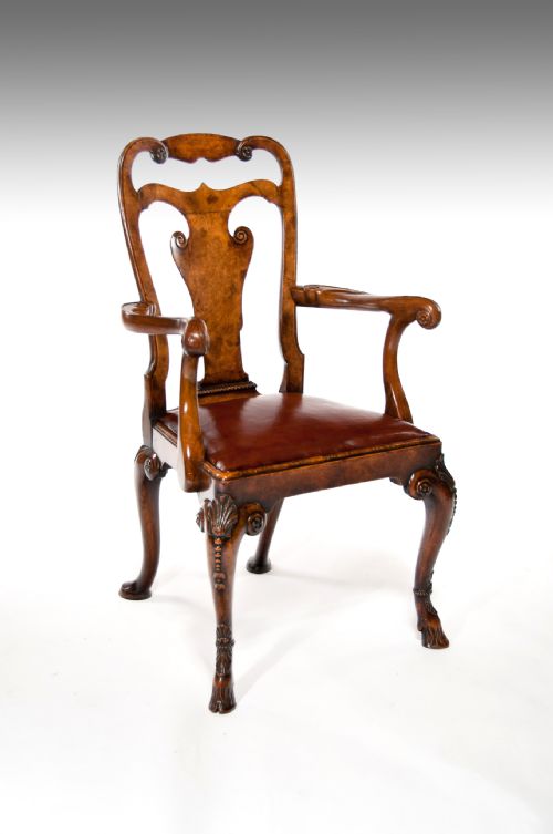 A Fine Antique Walnut Desk Chair by Charles Tozer