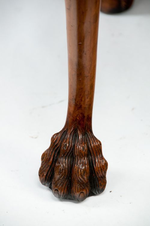 fig 1. Unusual Antique Walnut Shaped Leather Dressing Stool