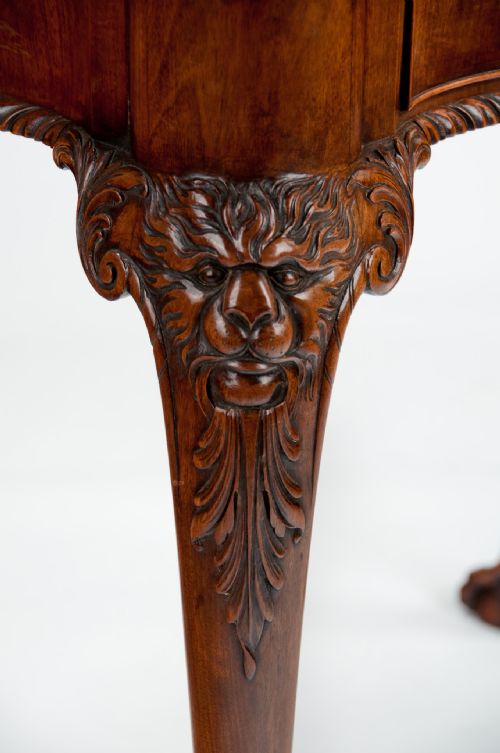 fig 4. Irish George II Style Mahogany Concertina Action Card Table By Howard & Sons