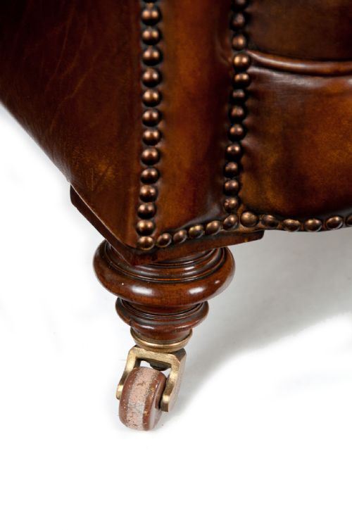fig 7. Victorian James Jas Shoolbred Leather Walnut Chesterfield Fully Stamped