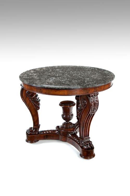 Fine French 19th Century Marble Topped Louis Philippe Mahogany Centre Table